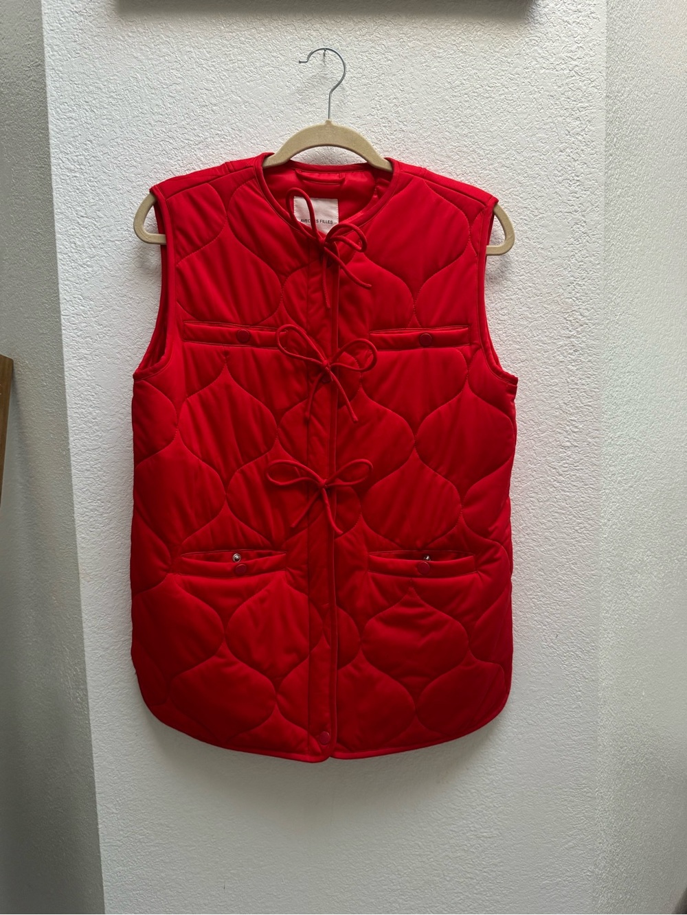 Avec Les Filles Red Quilted Tie-Front Vest - Picture 5 of 11